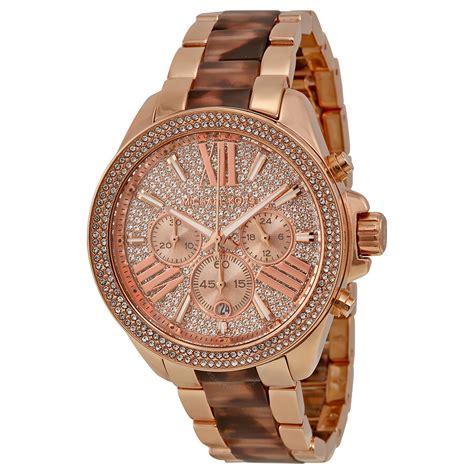 tortoise shell michael kors watch|michael kors pave watch.